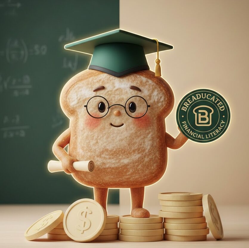 Breaducated Bread Mascot
